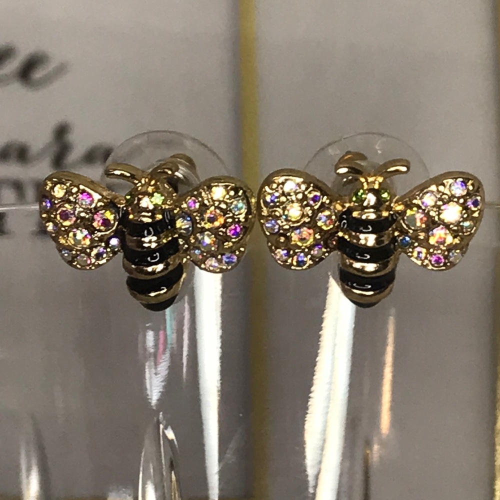 Betsey Johnson bumblebee earrings - Picture 3 of 5